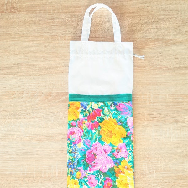 Sac à pain doublé à cordon, zéro déchet, tissu fleuri, couleur d'été