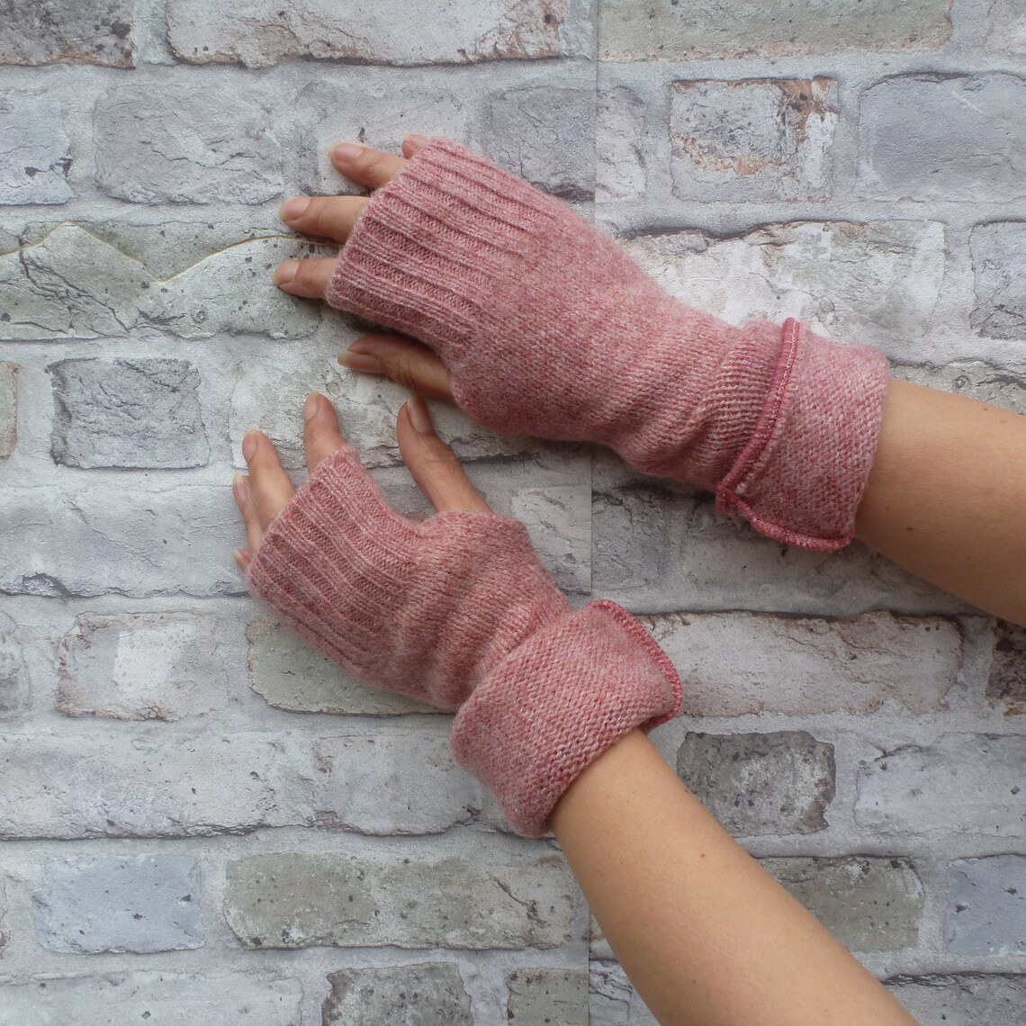 Rosey Pink Arm Warmers Pure Wool Fingerless Gloves. Earth Etsy