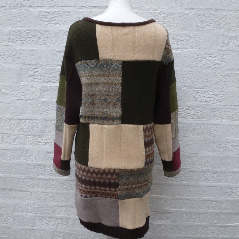 Robe chaude pull en laine d'hiver éco vêtements patchwork ...