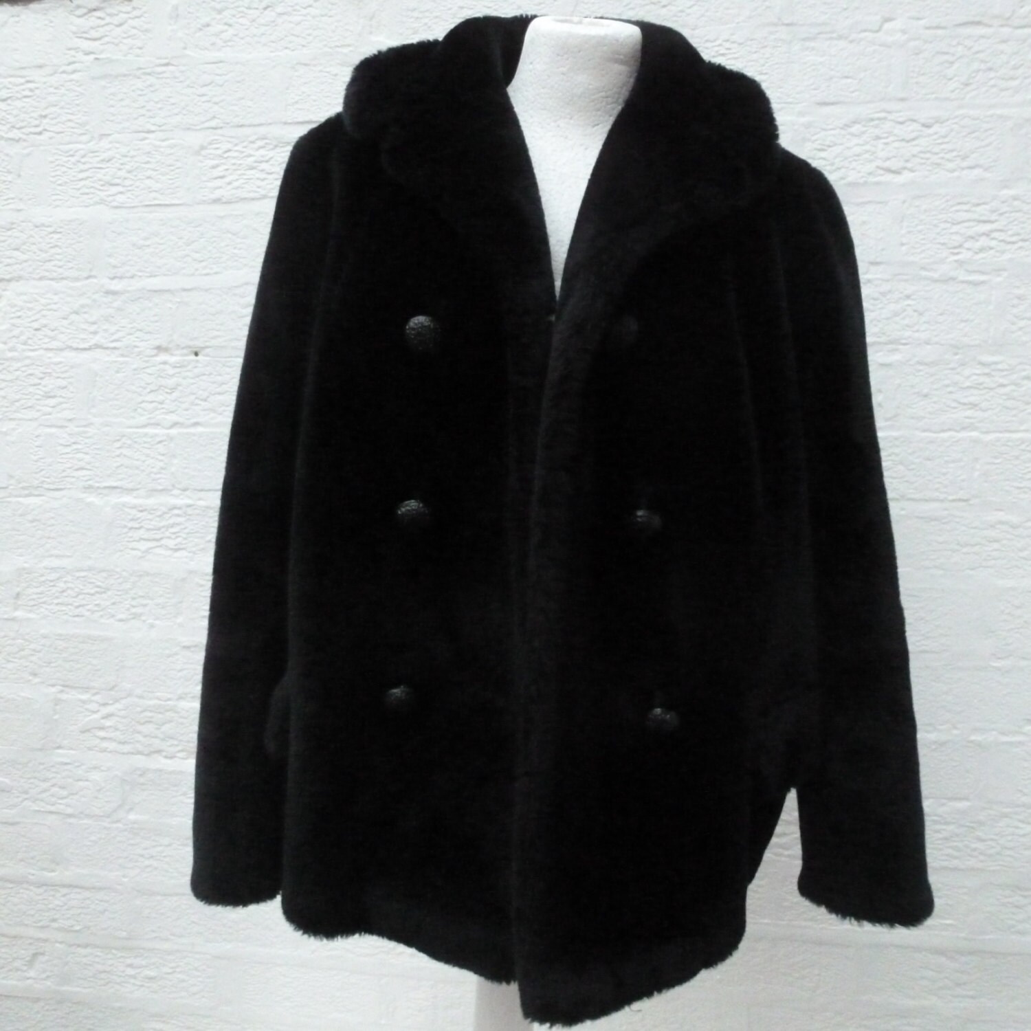 Black coat 1960s jacket womens clothing Harrods coat ladies Etsy