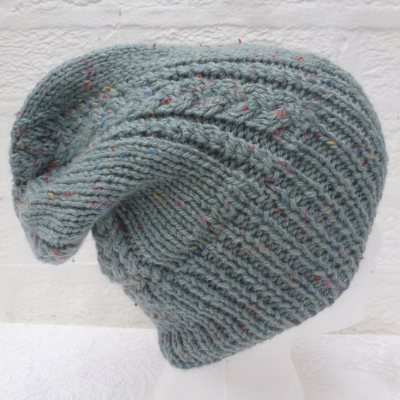 Beanie cable knit hat mens winter accessory, hand