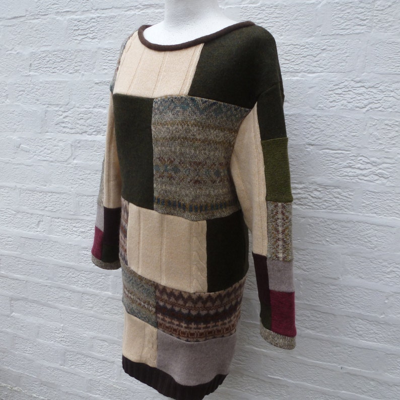 patchwork sweater dress