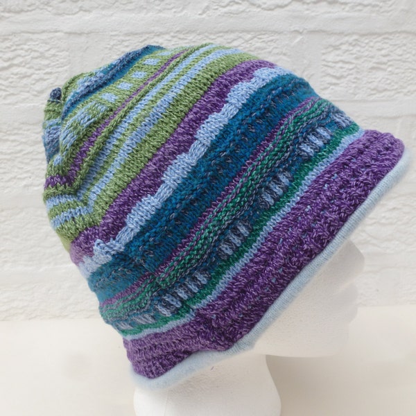 Eco-friendly womens accessory winter hat chunky beanie cashmere ladies blue beanie festival hat mens handmade accessory wool hat beanie gift