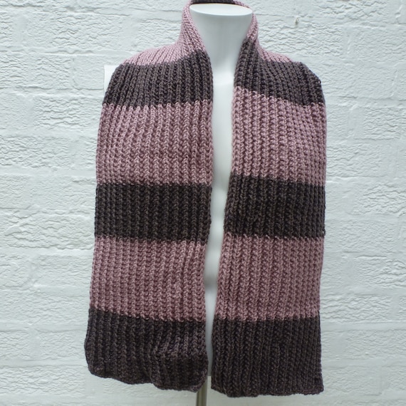 handmade 90s accessory pink retro knit mens womens gift handknit. Vintage winter scarf