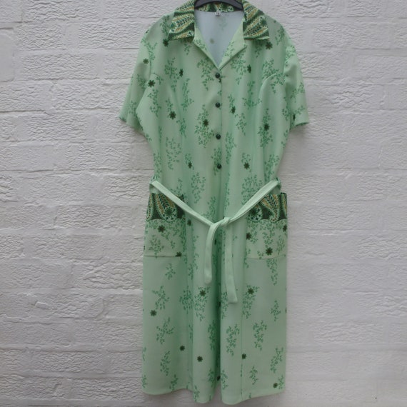 Green dress women's vintage clothing 1970s English | Etsy