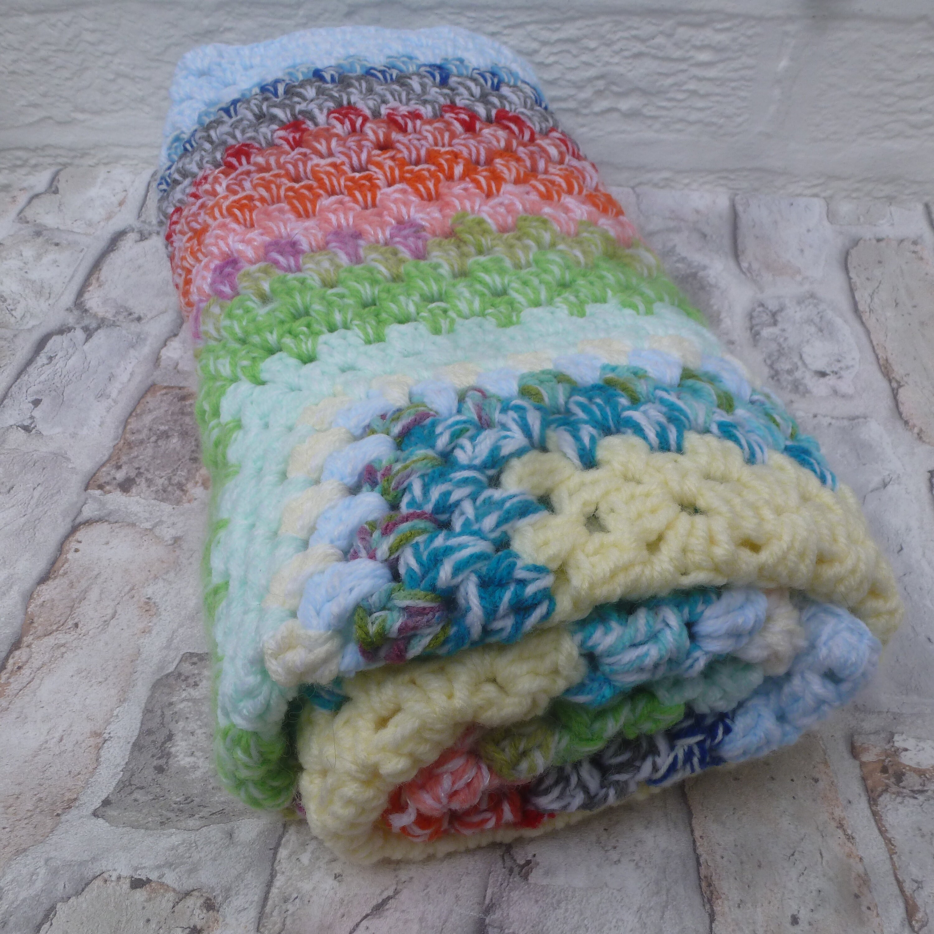 Crochet Vintage Blanket Acrylic Wool '80s Afghan Throw Etsy UK