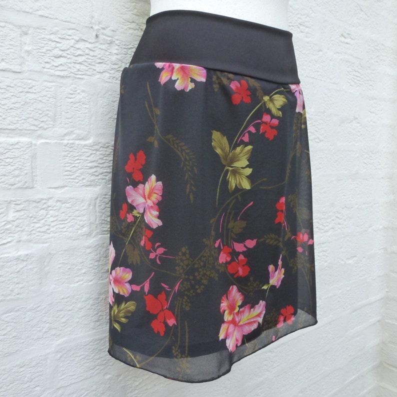 English springsummer festival skirt UK 8-10.. Summer womens fashion handmade Aline skirt Eco-friendly floaty floral clothing