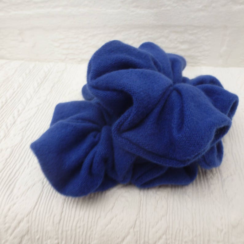 back to school blue bun holders. Eco-friendly hand made hairbands Two cashmere accessories for hair care Large soft wool hairties