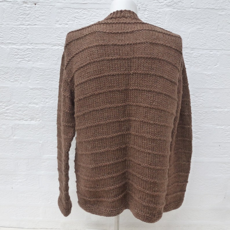 Womens cardigan ladies knit top brown gift handmade chunky wool cardigan winter fall handmade vintage top chunky clothing 90s knit fall gift