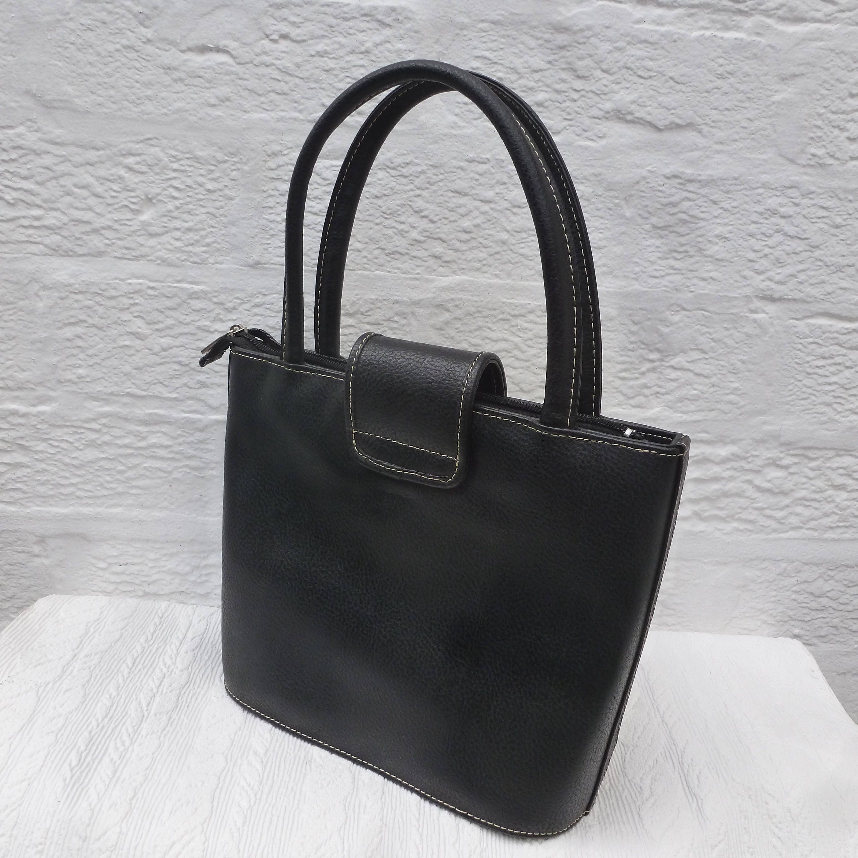 Black Top Handle Bag 1980s Vintage Jane Shilton Accessory for - Etsy UK