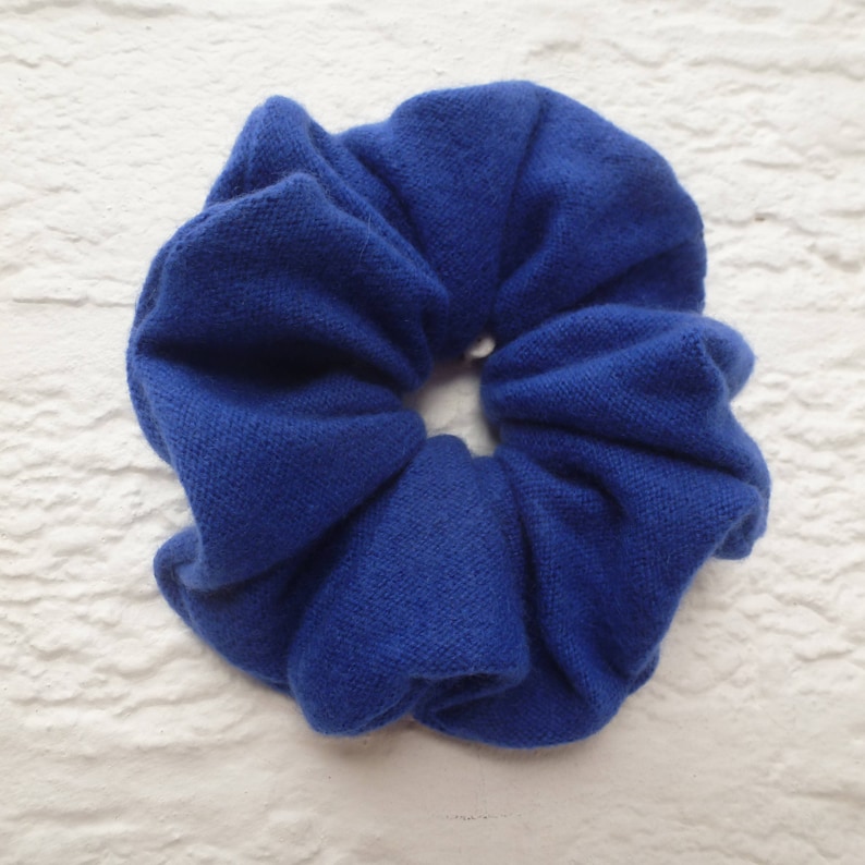 back to school blue bun holders. Eco-friendly hand made hairbands Two cashmere accessories for hair care Large soft wool hairties