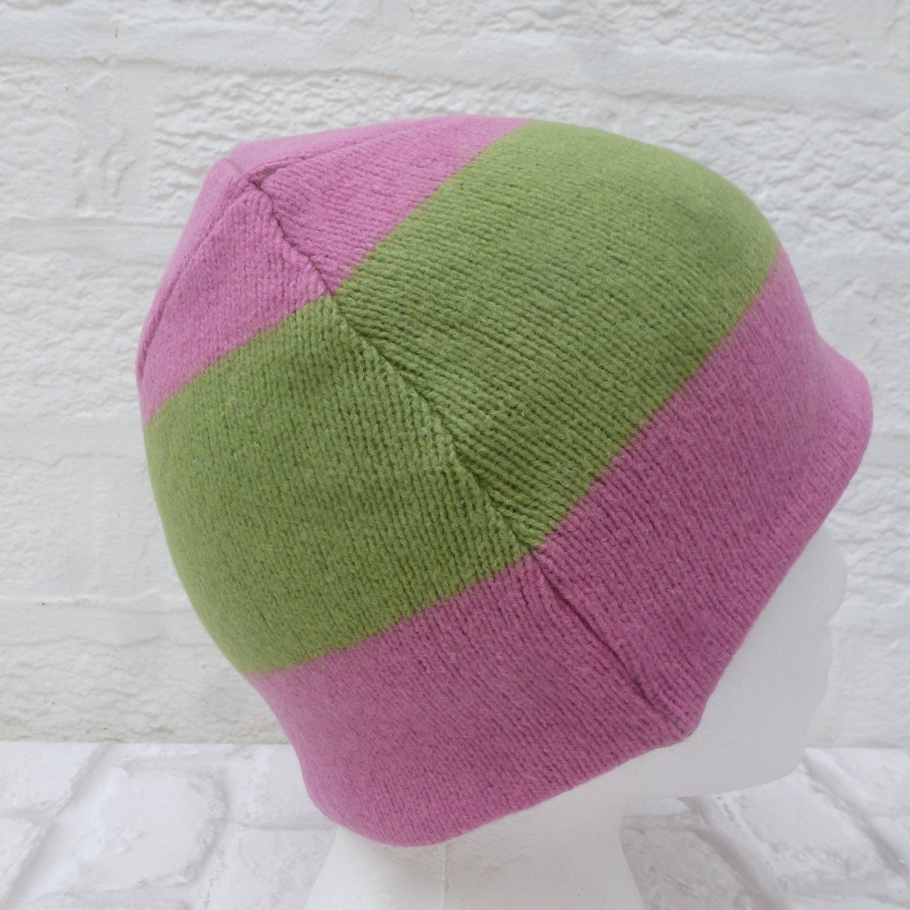 Green \u0026 Pink Hat Soft Cosy Beanie Small 