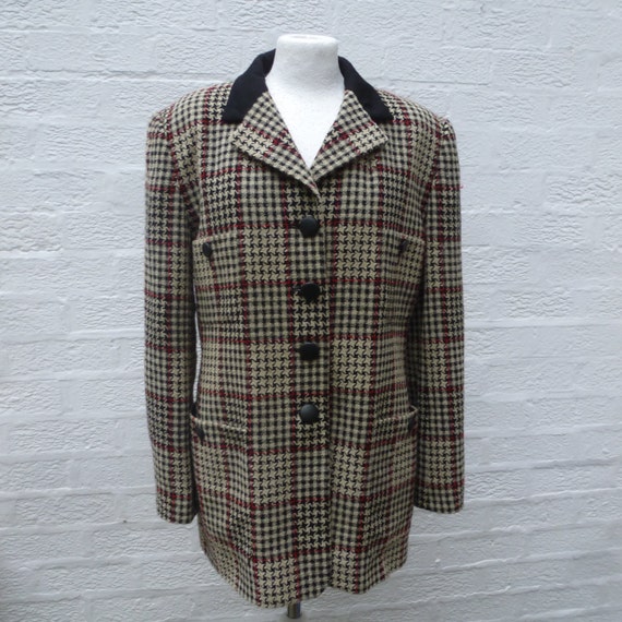Vintage women's jacket dogtooth check wool clothin