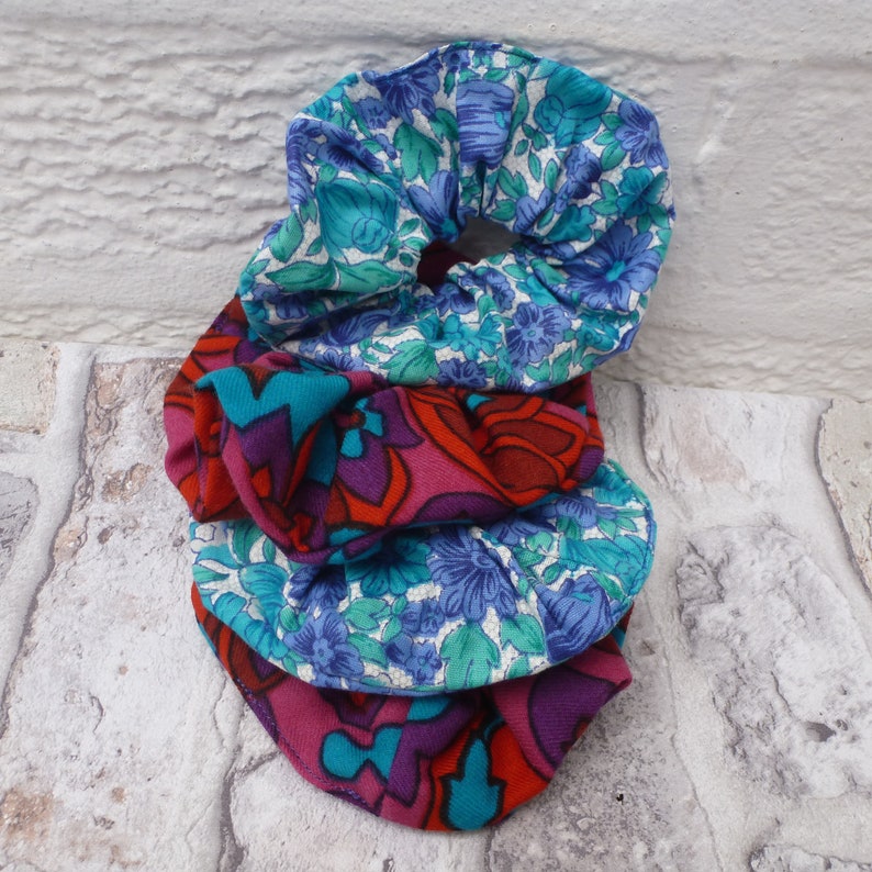 handmade rustic retro linen accessories green hairbands ponytail. Hair accessory womens scrunchies purple teens haircare ladies hairties