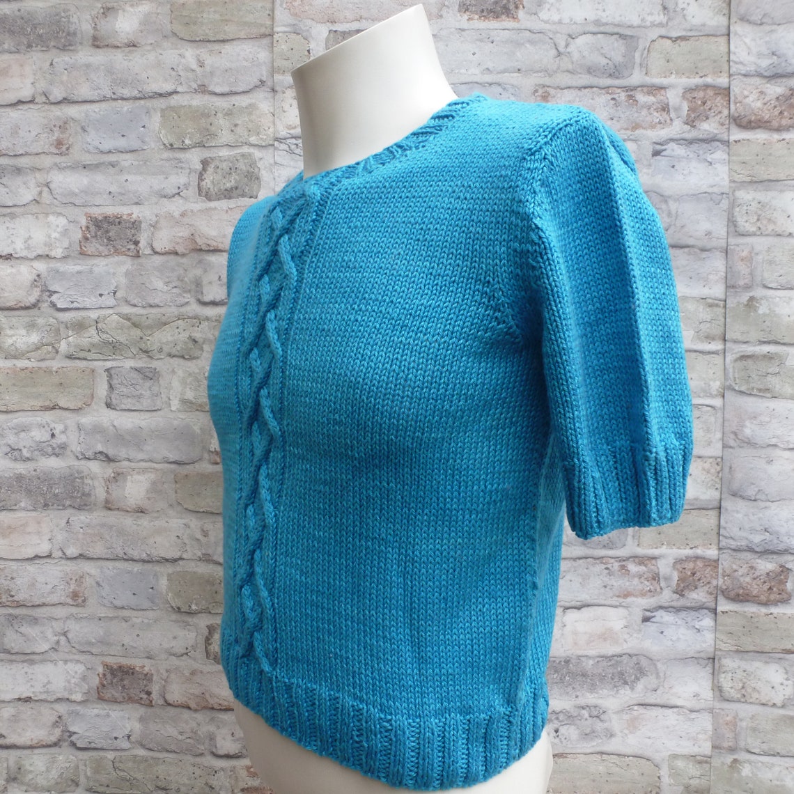Tank Top Clothing Handknit T Shirt Vintage Top Jumper Blue Etsy