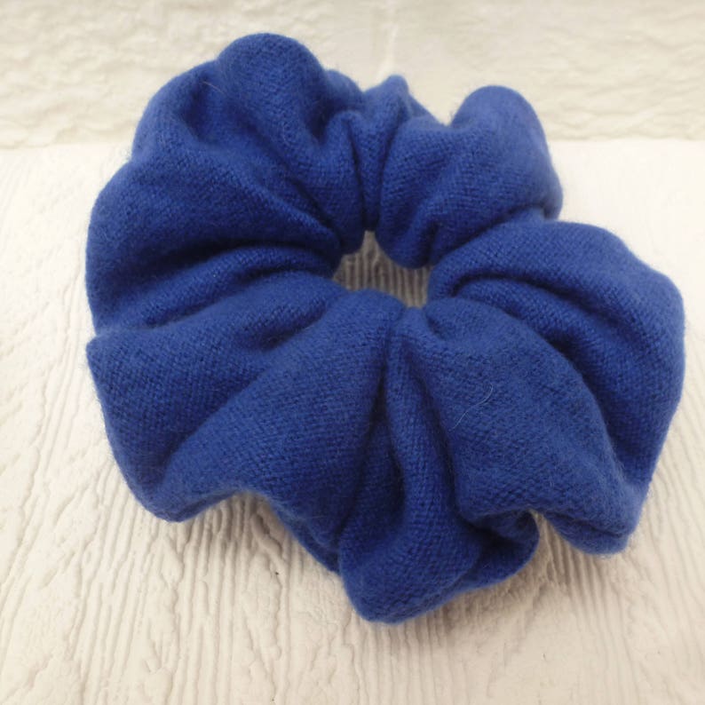 back to school blue bun holders. Eco-friendly hand made hairbands Two cashmere accessories for hair care Large soft wool hairties