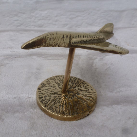 Vintage Brass Concorde Ornament Vintage Desk Decor Mens Man Etsy