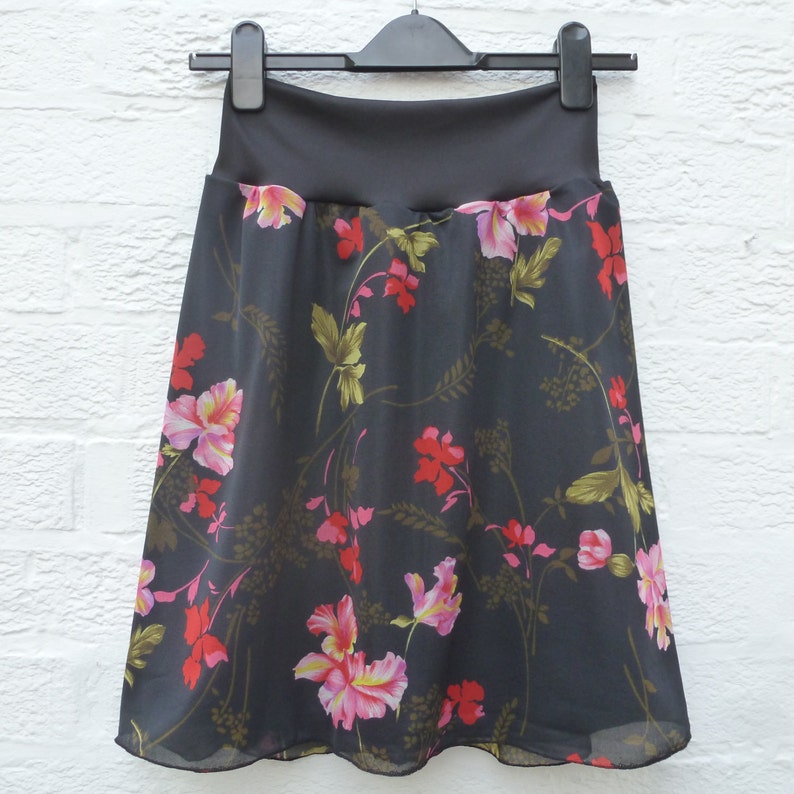 English springsummer festival skirt UK 8-10.. Summer womens fashion handmade Aline skirt Eco-friendly floaty floral clothing