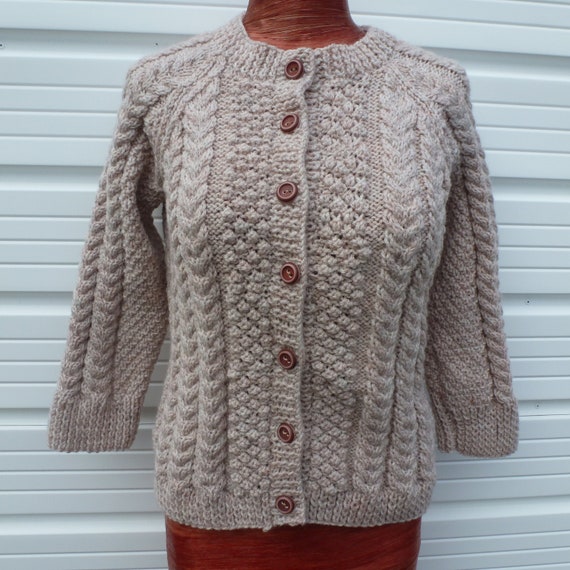 Womens cardigan ladies knit top brown gift handmade chunky wool cardigan winter fall handmade vintage top chunky clothing 90s knit fall gift
