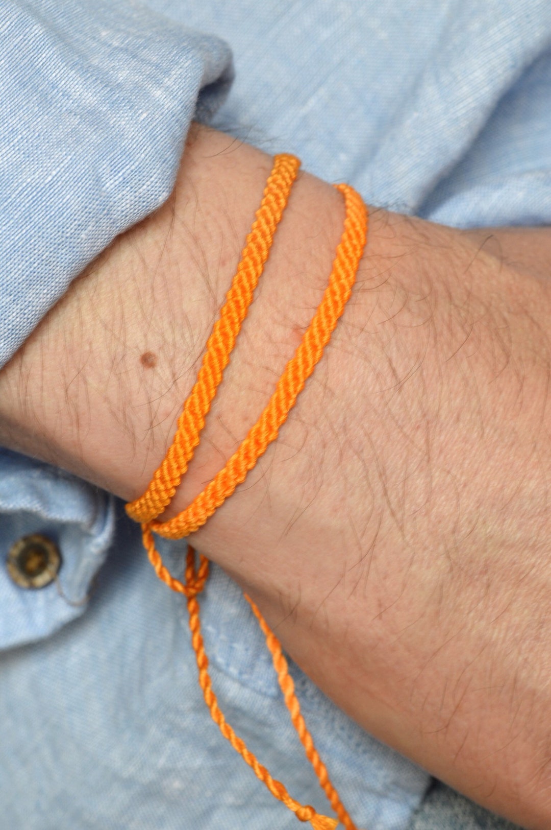 Orange Bracelets for Men and Women, Friendship Orange Bracelet for