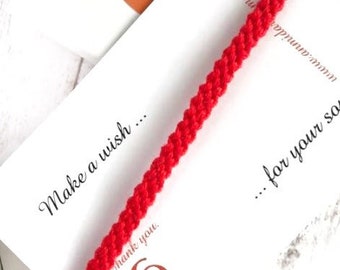 Red Friendship Bracelet, Red String Karma Bracelet gift for best friend, Red Lucky Wish Friendship Bracelet