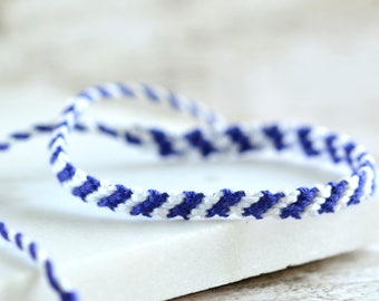 Blue white Bracelet, Father's Day,  Blue and White Macrame Friendship Bracelet,  Blue Wish Bracelet,  Gift for father from son