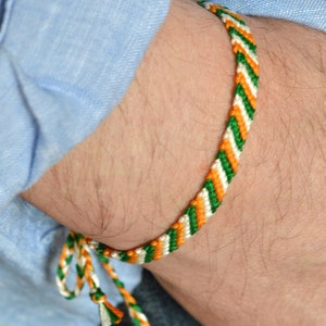 St Patricks Day, Irish Flag Bracelet, Orange Bracelet, Green Bracelet, Irish Braided Bracelet, St Patricks Bracelet, Irish Gift