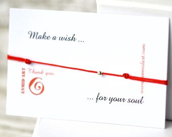 Red string silver Bracelet, Wish red friendship simple bracelet, Red string minimalist bracelet gift for friend