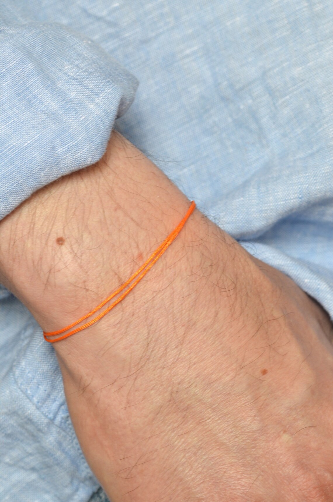 Orange String Minimalist Cord Bracelet Gift for Father. Simple Etsy