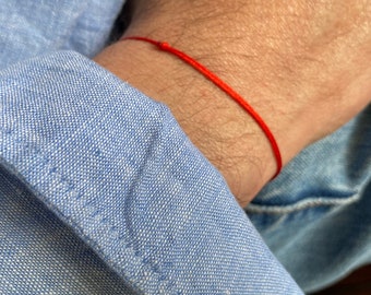 Father's Day red bracelet gift for father from daughter, gift for dad, Simple red string men bracelet friendship bracelet best friend gift