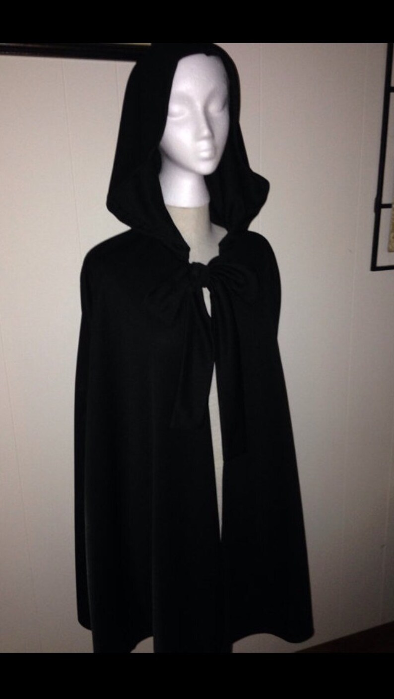 Witch Costume Sith Lord Black Cloak Plus size Cosplay Cape image 2
