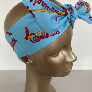 St. Louis Cardinals Baby Blue Baseball Birds on the Bat Knot Headband