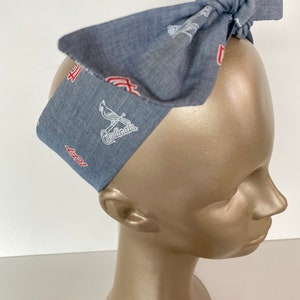 St. Louis Cardinals Denim Baseball Birds on the Bat Knot Headband