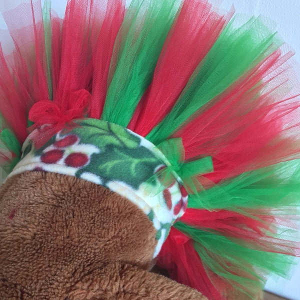 Dog Tutu Pet Christmas holiday red and green Holly TuTu