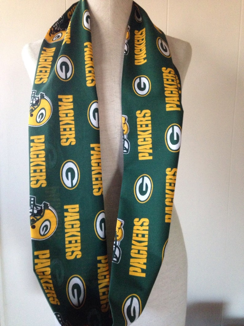 Green Bay Packers lightweight cotton Infinity Scarf Etsy