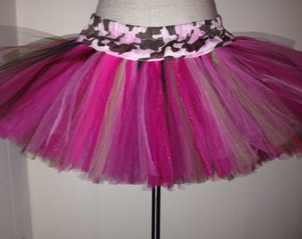 Adult Pink Camo Mud Run 5k TuTu