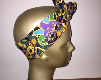 mardi gras knot headband