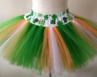 St. Patrick's Day Grün Shamrock Irische Flagge Erwachsene flauschige Mädchen Plus-Size TuTu