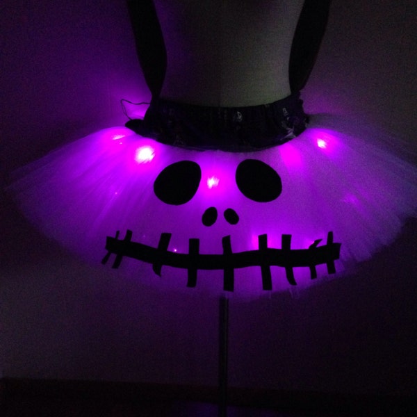 Jack Skellington Adult Small Halloween TuTu with Purple Lights