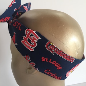 St. Louis Cardinals Navy Blue Baseball Headband Knot Headband