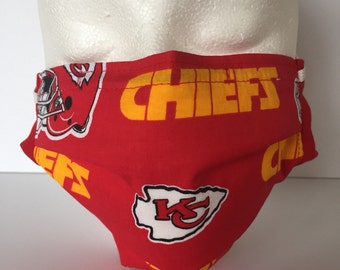 Face Mask Kansas City Chiefs Washable fabric three layer face protector