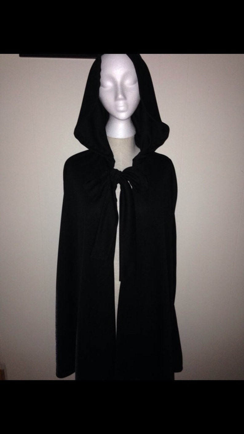Witch Costume Sith Lord Black Cloak Plus size Cosplay Cape image 3