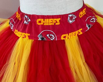 Adult KC chiefs red and yellow cheerleading TuTu