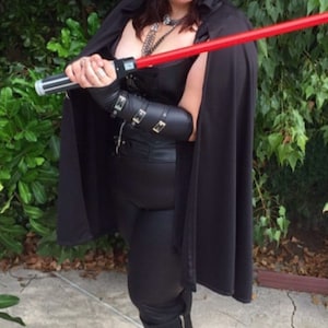Witch Costume Sith Lord Black Cloak Plus size Cosplay Cape image 1