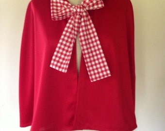 Little Red Ridinghood Mrs. Claus Red Cape Cloak shorter version