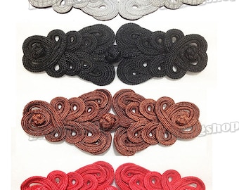 or 4.25/" 6 or 12 Pairs Black Chinese Frog Closure Button Knot Fastener by 3.75/"