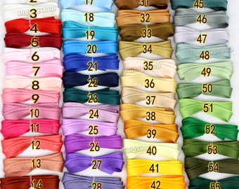 10Yards 50color pick Satin bias tape lip cotton polyester fabric binding Cord Edge Rope Ribbon upholstery Sewing piping trims width 12mm
