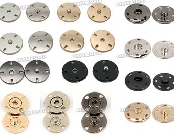 10set Metal Sew-On Invisible Snap Fastener Copper Press Studs Sewing Buttons Closure Coat Popper 12mm 15mm 17mm 19mm 21mm 23mm-30mm 10color