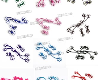1set Chinese knot button Exquisite plum blossom Sewing Fasteners Cheongsam Frog Closure Buttons Hook and eye for coat Qipao 12color pick