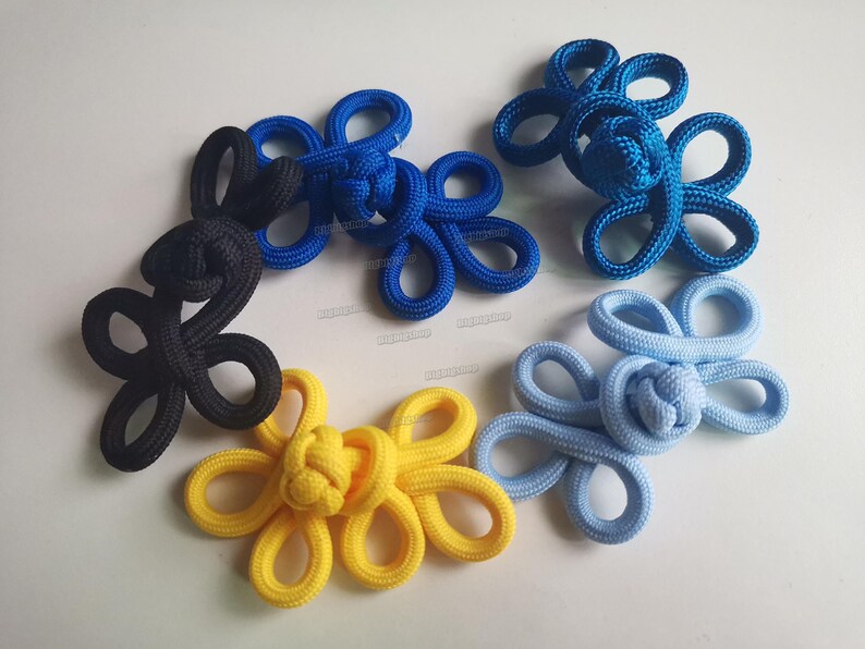 10 Chinese Frog Buttons 3-loops Hook and Eye Fastener Sewing Fasteners ...